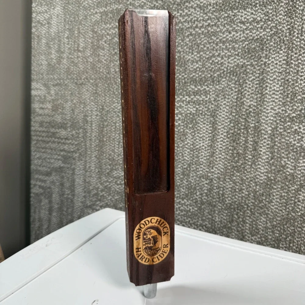 Woodchuck Hard Cider Tap Handle Brown Wood Grain Bar Kegerator Accessory